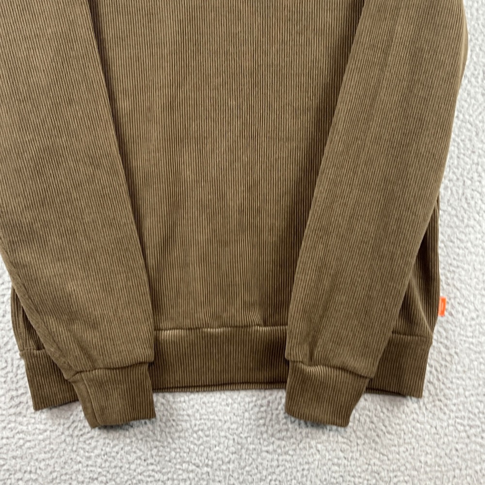 Negative Space Mens Small Olive Brown Ribbed Corduroy Crewneck Sweatshirt NWT - Picture 3 of 10